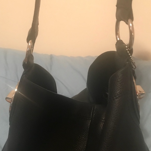 Black leather coach handbag - Picture 4 of 8